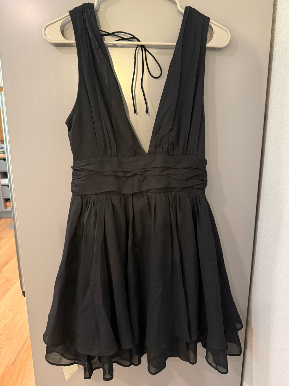 Abercrombie Black V-Neck Open Back Mini Dress - NWT